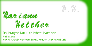 mariann welther business card